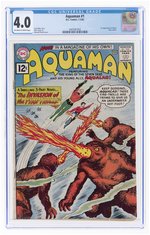 AQUAMAN #1 JANUARY-FEBRUARY 1962 CGC 4.0 VG.