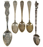 1892-93 COLUMBIAN EXPOSITION SOUVENIR SPOONS & MINIATURE BOOT.