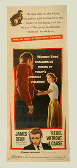 “REBEL WITHOUT A CAUSE” LINEN-MOUNTED INSERT POSTER.