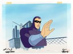 THE PHANTOM 2040 ORIGINAL ART PAINTED CEL AND BACKGROUND.