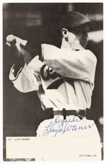 1974 TCMA AUTOGRAPH SERIES LLOYD WANER (HOF) SIGNED POSTCARD.