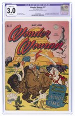 WONDER WOMAN #17 MAY-JUNE 1946 CGC RESTORED 3.0 SLIGHT (C-1) GOOD/VG.