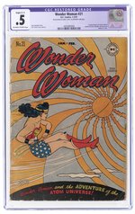 WONDER WOMAN #21 JANUARY-FEBRUARY 1947 CGC RESTORED 0.5 SLIGHT (C-1) POOR.