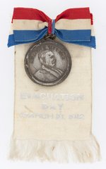 TAFT "EVACUATION DAY" SINGLE-DAY EVENT RIBBON BADGE.