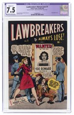 LAWBREAKERS ALWAYS LOSE #1 SPRING 1948 CGC RESTORED 7.5 SLIGHT (C-1) VF-.