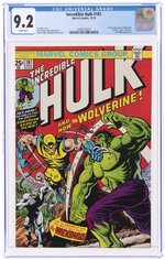 INCREDIBLE HULK #181 NOVEMBER 1974 CGC 9.2 NM- (FIRST WOLVERINE).