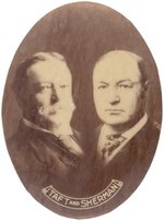 "TAFT AND SHERMAN" OVAL REAL PHOTO JUGATE BUTTON.