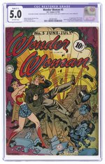 WONDER WOMAN #5 JUNE-JULY 1943 CGC RESTORED 5.0 SLIGHT (C-1) VG/FINE (FIRST DOCTOR PSYCHO).