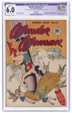 WONDER WOMAN #12 SPRING 1945 CGC RESTORED 6.0 SLIGHT (C-1) FINE COOKEVILLE PEDIGREE.