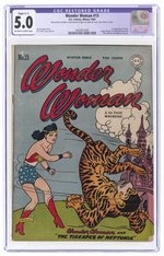 WONDER WOMAN #15 WINTER 1945 CGC RESTORED 5.0 SLIGHT (C-1) VG/FINE.