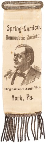 BRYAN "SPRING GARDEN DEMOCRATIC SOCIETY YORK, PA" 1896 RIBBON.