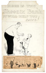 “GASOLINE ALLEY/HERE IS THE SKEEZIX BANK IT WILL HELP YOU SAVE!” PROMOTIONAL ORIGINAL ART.