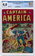 CAPTAIN AMERICA COMICS #30 SEPTEMBER 1943 CGC 4.0 VG.