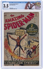 AMAZING SPIDER-MAN #1 MARCH 1963 CGC 3.5 VG- (FIRST J. JONAH JAMESON & THE CHAMELEON).