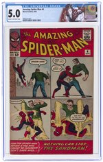 AMAZING SPIDER-MAN #4 SEPTEMBER 1963 CGC 5.0 VG/FINE (FIRST SANDMAN).