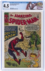 AMAZING SPIDER-MAN #5 OCTOBER 1963 CGC 4.5 VG+.