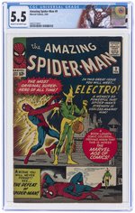 AMAZING SPIDER-MAN #9 FEBRUARY 1964 CGC 5.5 FINE- (FIRST ELECTRO).