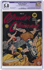 WONDER WOMAN #2 FALL 1942 CGC RESTORED 5.0 SLIGHT (C-1) VG/FINE (FIRST MARS).