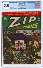 ZIP COMICS #33 JANUARY 1943 CGC 2.5 GOOD+.