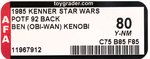 STAR WARS: THE POWER OF THE FORCE (1985) - BEN (OBI-WAN) KENOBI 92 BACK AFA 80 Y-NM.