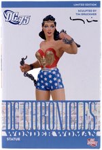 DC CHRONICLES WONDER WOMAN STATUE WAX HEAD SCULPT PROTOTYPE & BOXED STATUE BY TIM BRUCKNER.