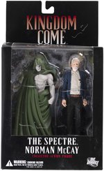 DC DIRECT KINGDOM COME NORMAN McCAY & FIRST ISSUE SPECTRE WAX HEAD SCULPT PROTOTYPES & BOXED FIGURES BY TIM BRUCKNER.