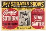 BURLESQUE QUEEN GEORGIA SOTHERN CIRCUS POSTER.