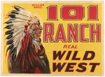 RARE 101 RANCH NATIVE AMERICAN INDIAN WILD WEST SHOW POSTER.