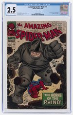 AMAZING SPIDER-MAN #41 OCTOBER 1966 CGC 2.5 GOOD+ (FIRST RHINO).