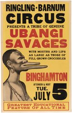 UBANGI SAVAGES 1950s CIRCUS WINDOW CARD.