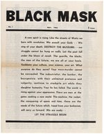 SCARCE BLACK MASK NEWSPAPER BLACK PANTHER LCFO LOWNDES COUNTY ISSUE NO. 1.