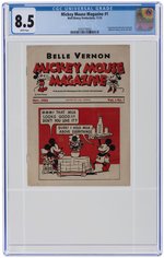 MICKEY MOUSE DAIRY PROMOTION MAGAZINE #1 NOVEMBER 1933 CGC 8.5 VF+.