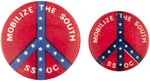 "MOBILIZE THE SOUTH" SDS SSOC ANTI-VIETNAM WAR BUTTON PAIR.