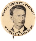 THOMAS E. WATSON "PEOPLE'S DEMOCRATIC CANDIDATE" BUTTON HAKE PGP-5.