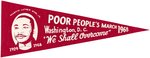 "POOR PEOPLE'S MARCH" MLK 1968 CIVIL RIGHTS PENNANT.