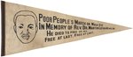 "FREE AT LAST" MEMORIAL MLK 1968 POOR PEOPLE'S CAMPAIGN PENNANT.