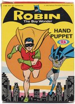 ROBIN THE BOY WONDER BOXED CLOTH BODY HAND PUPPET BY IDEAL.