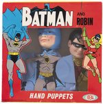 BATMAN AND ROBIN BOXED VINYL BODY HAND PUPPET PAIR BY IDEAL.