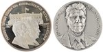 REAGAN 1981 INAUGURAL AND 1987 GORBACHEV SILVER MEDAL PAIR.