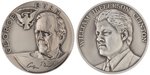 BUSH & CLINTON 1989 AND 1993 INAUGURAL SILVER MEDAL PAIR.