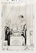 ACTION COMICS ANNUAL #3 COMIC BOOK COVER ORIGINAL ART BY DAVE GIBBONS.