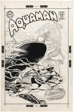 AQUAMAN #43 COMIC BOOK COVER ORIGINAL ART BY NICK CARDY (UNPUBLISHED ALTERNATE COVER).