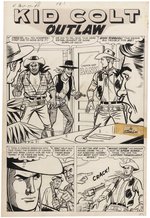 KID COLT OUTLAW #77 ORIGINAL ART COMPLETE FIVE PAGE STORY BY JACK KELLER.