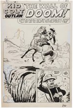 KID COLT OUTLAW #102 ORIGINAL ART COMPLETE SIX PAGE STORY BY JACK KELLER (FANTASTIC FOUR AD ON LAST PAGE).