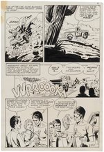 HOT RODS AND RACING CARS #112 COMPLETE FIVE PAGE ORIGINAL ART STORY PAGES BY DON PERLIN & VINCE ALASCIA.