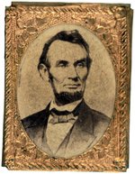 LINCOLN 1864 GEM ALBUMEN PORTRAIT IN BRASS FRAME.