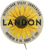 LANDON SINGLE DAY EVENT HUNTINGTON, WEST VIRGINIA STATE CONVENTION BUTTON.