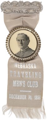 BRYAN IN MILITARY UNIFORM "TRAVELING MEN'S CLUB" SINGLE DAY EVENT RIBBON BADGE.