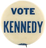 "VOTE KENNEDY" 1960 SLOGAN BUTTON W/NEW YORK UNION BUG.