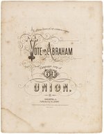 LINCOLN "VOTE FOR ABRAHAM CAMPAIGN SONG OF '64" SHEET MUSIC.